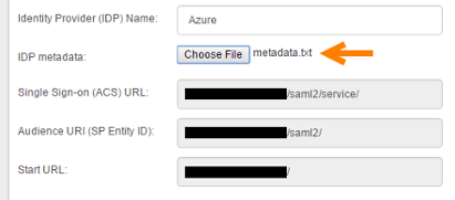 IDP metadata uploaded