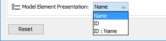 Configuring the presentation of model element