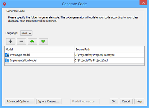 The mappings between models and source paths are defined