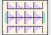 Office cubicles floor plan template