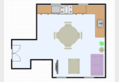 Open kitchen dining room floor plan template