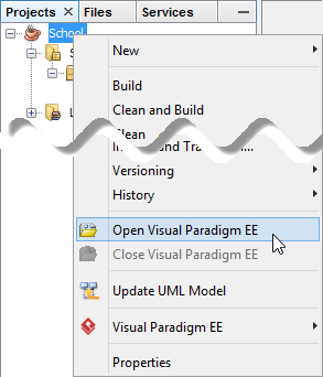 Open Visual Paradigm from Java project