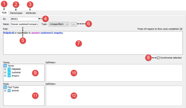 Overview of rule editor