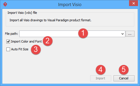 An overview of Import Visio window