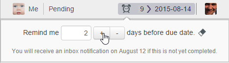 Editing the reminder