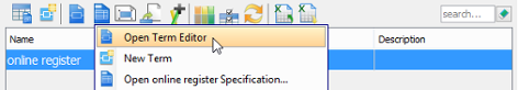 Right click to open term editor