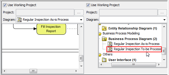 Select a diagram for comparison