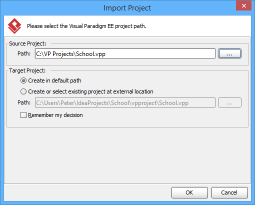 Import an existing .vpp project file