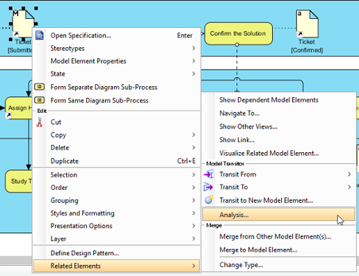 Analyze a diagram element