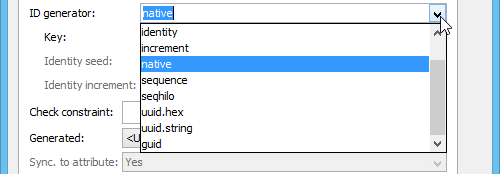 Selecting ID generator