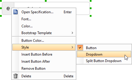 Setting a button as dropdown button