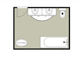 Simple bathroom layout floor plan template