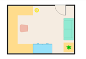 Simple home office floor plan template