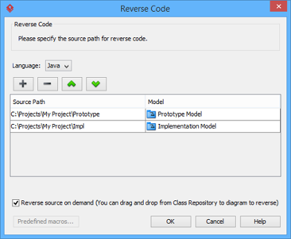 The mappings between source paths and model are defined