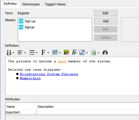 Define project vocabulary with Glossary Grid