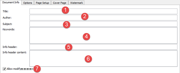 The overview of Document Info tab 