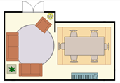 Typical living room layout floor plan template