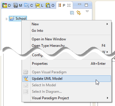 Update the whole UML model from a Java project