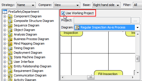 Check Use Working Project